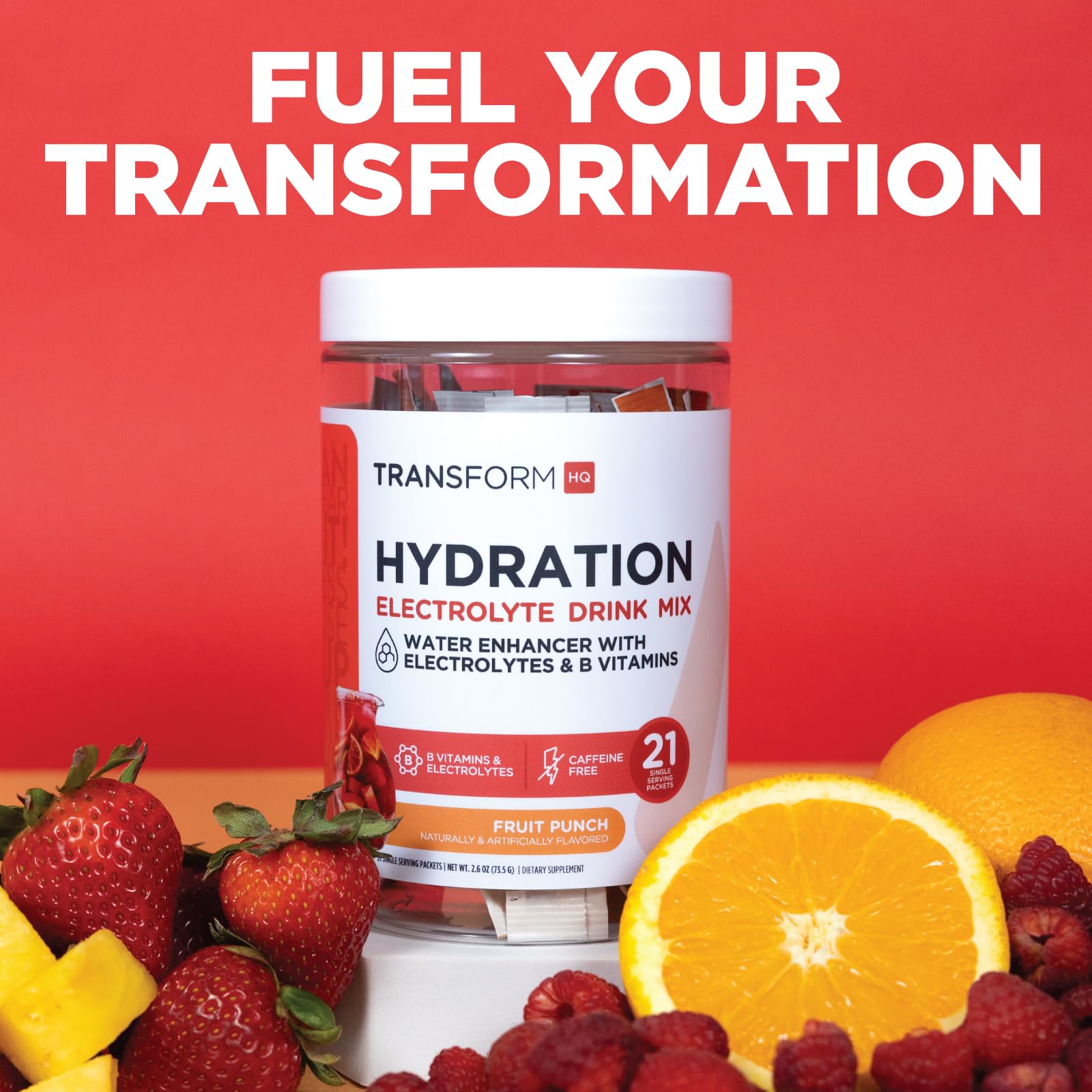 TransformHQ bebida lista en vaso con sabor Fruta Punch
