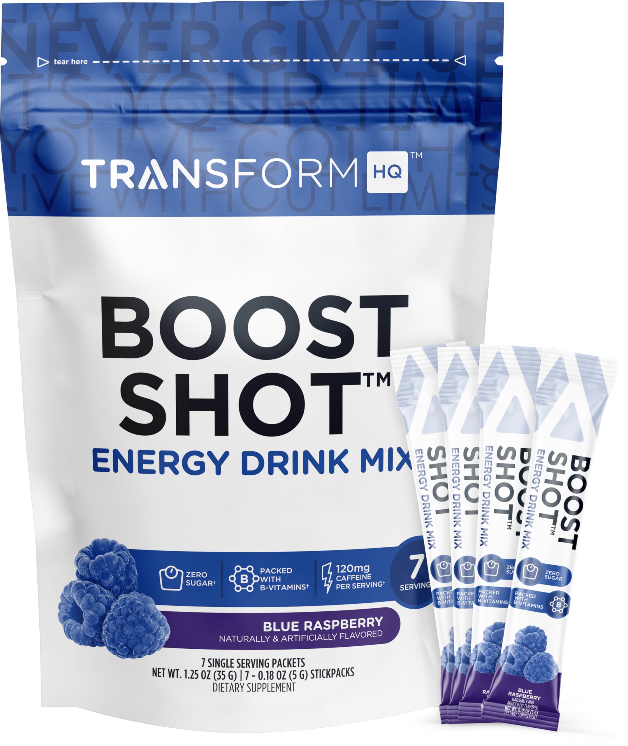TransformHQ Boost Shot en acción para energía diaria en movimiento.