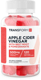 TransformHQ gominolas de vinagre de manzana, porción de 500 mg para consumo diario cómodo.