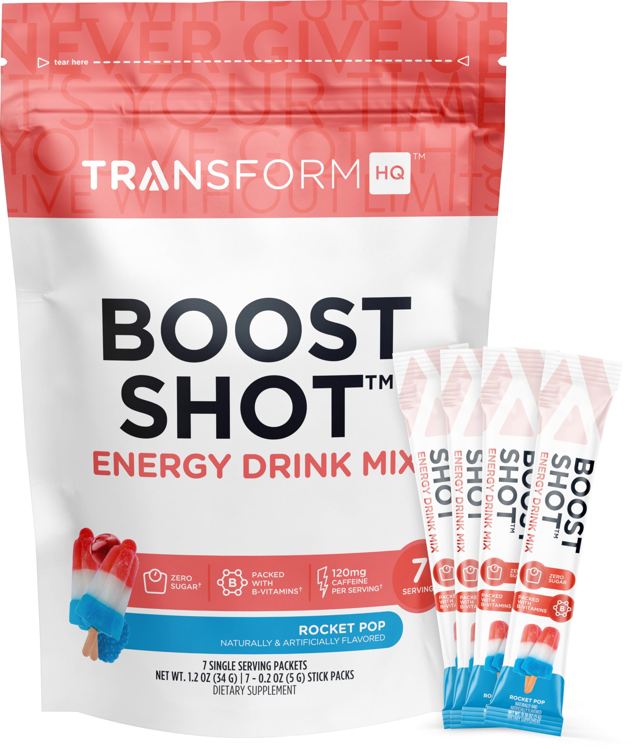 TransformHQ Boost Shot, empaque frontal para llevar