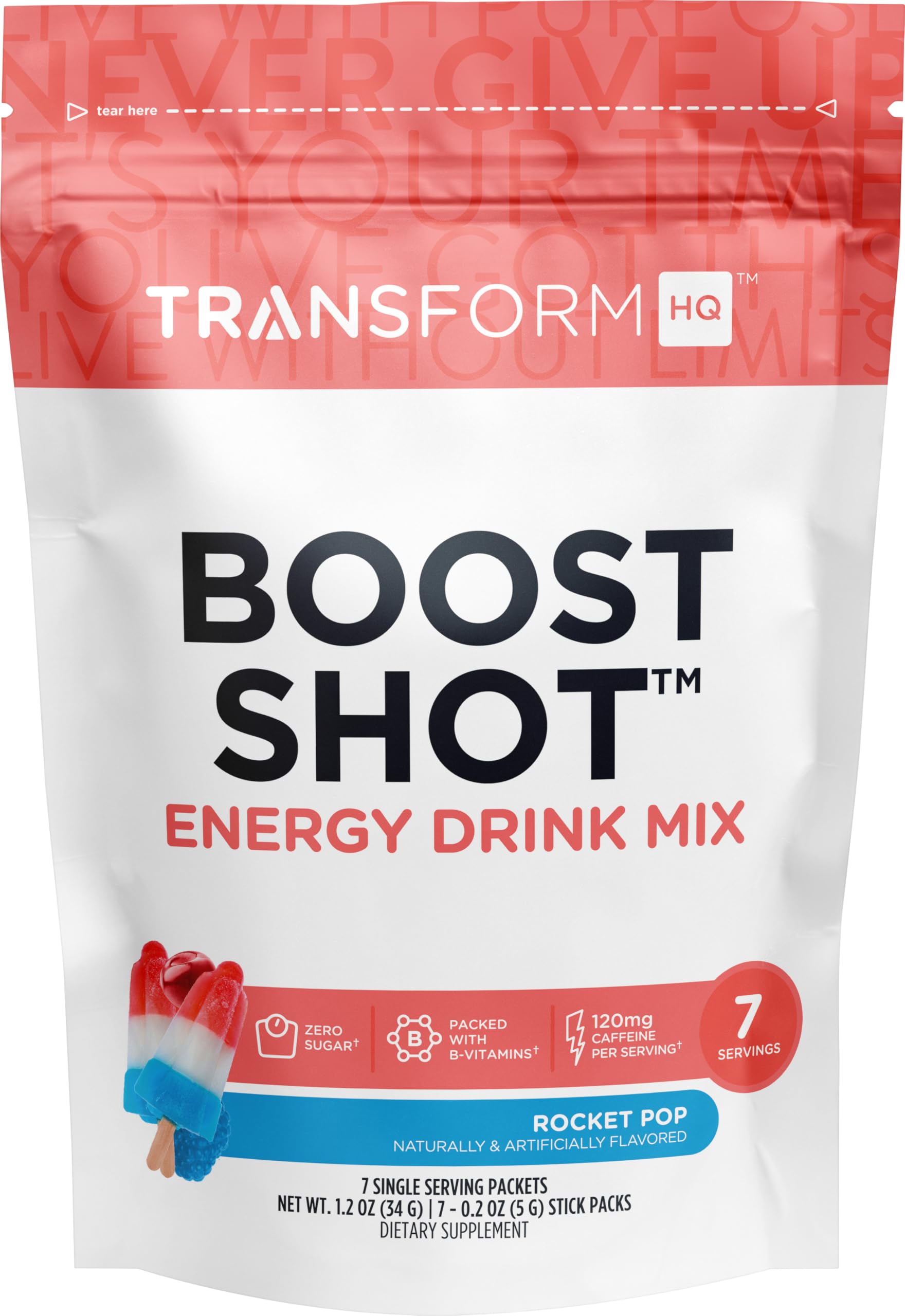 TransformHQ Boost Shot Paleta Cohete, paq. de 7 piezas para energía rápida