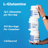 TransformHQ L-Glutamina y cucharón incluido para mezclar fácilmente tras cada sesión