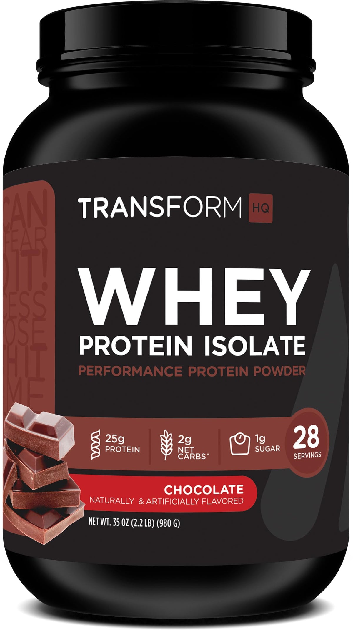 TransformHQ Proteína Aislada de Suero Chocolate batido cremoso tras entreno.