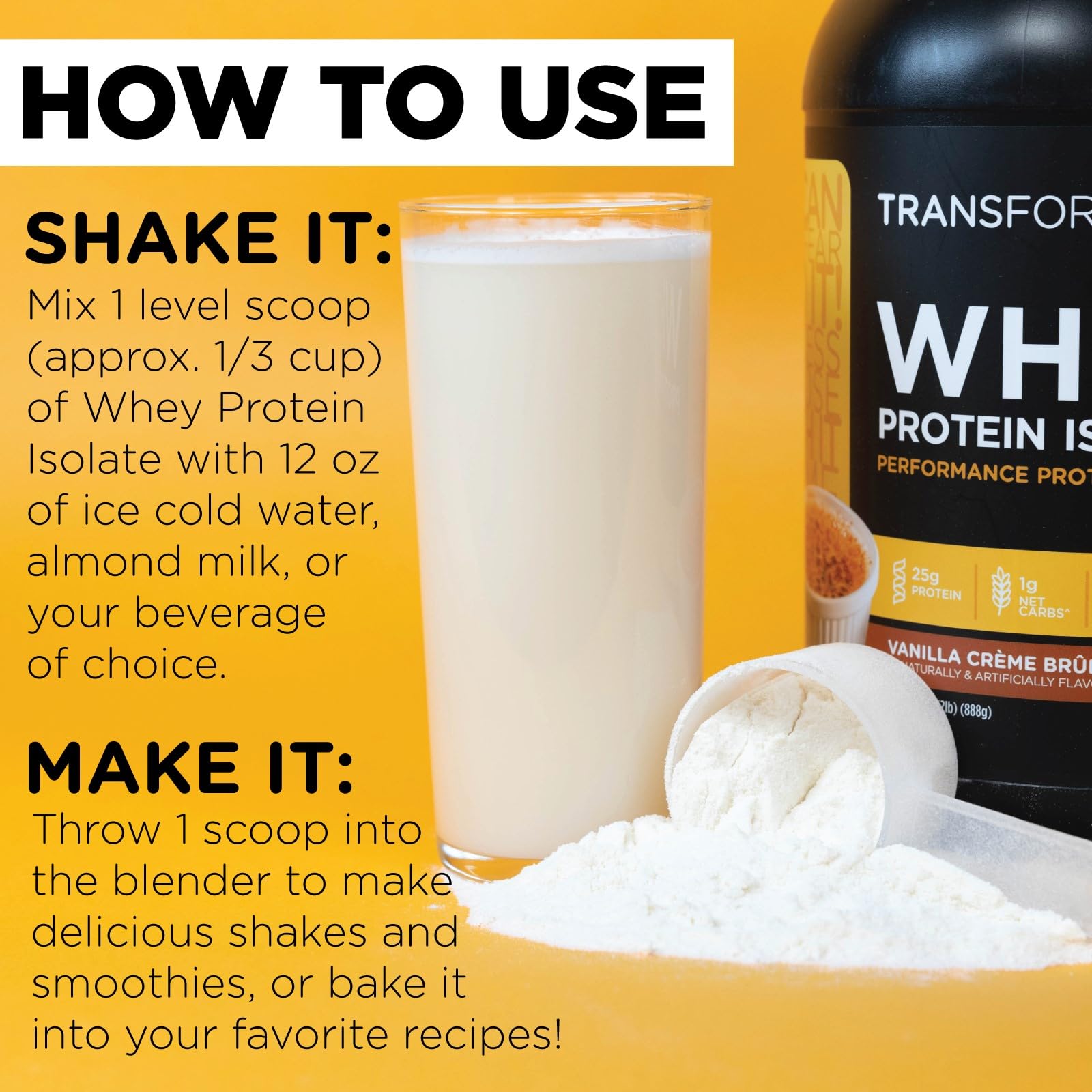 TransformHQ proteina aislada para entrenamiento activo, apoyo a un estilo de vida activo
