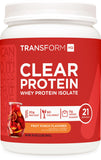 TransformHQ Proteína Clara Fruta Punch botella: 20 g de proteína por porción para recuperación ligera.