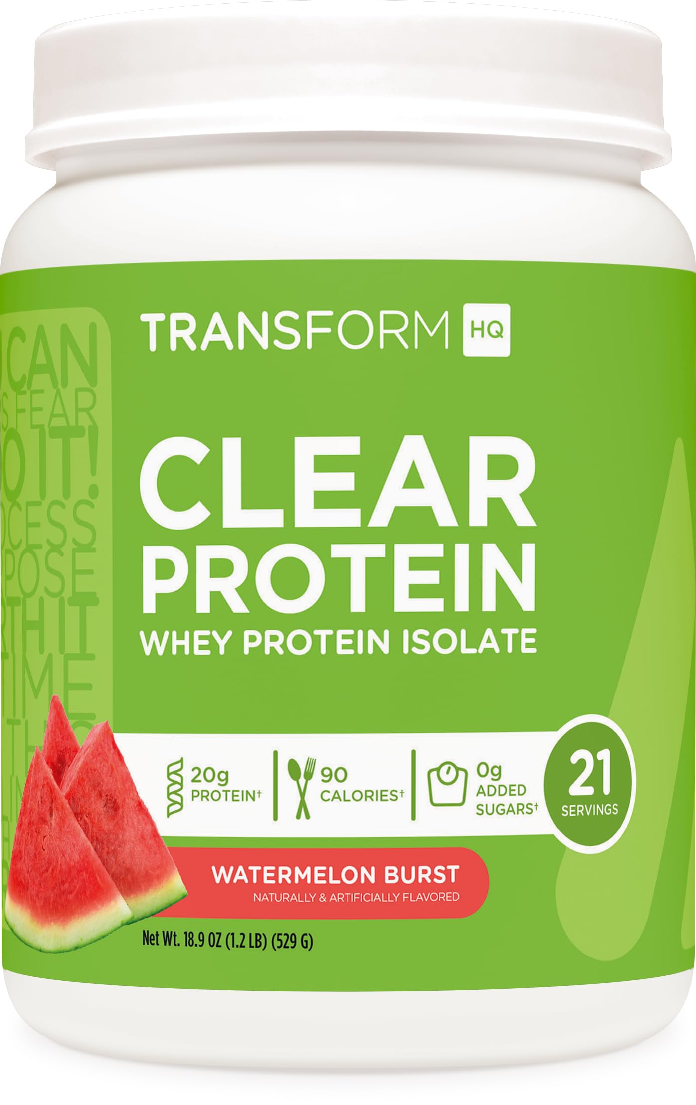 TransformHQ proteína clara sandía-estallido en vaso, recarga rápida y refrescante.