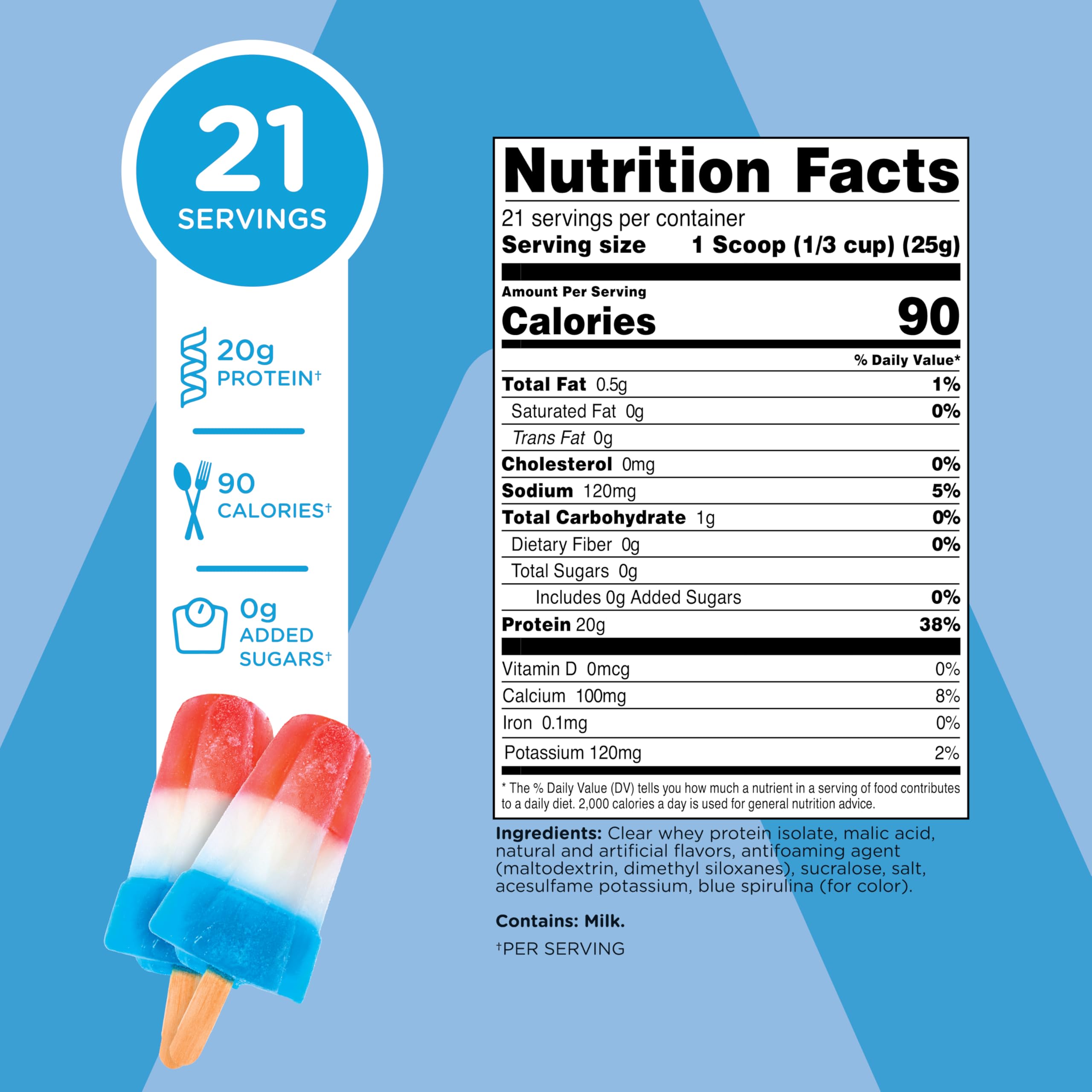 TransformHQ Proteína aislada de suero Rocket Pop, sabor crujiente para después de entrenar.