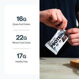 Barras proteina Transparent Labs empaque de doce, snack práctico para llevar