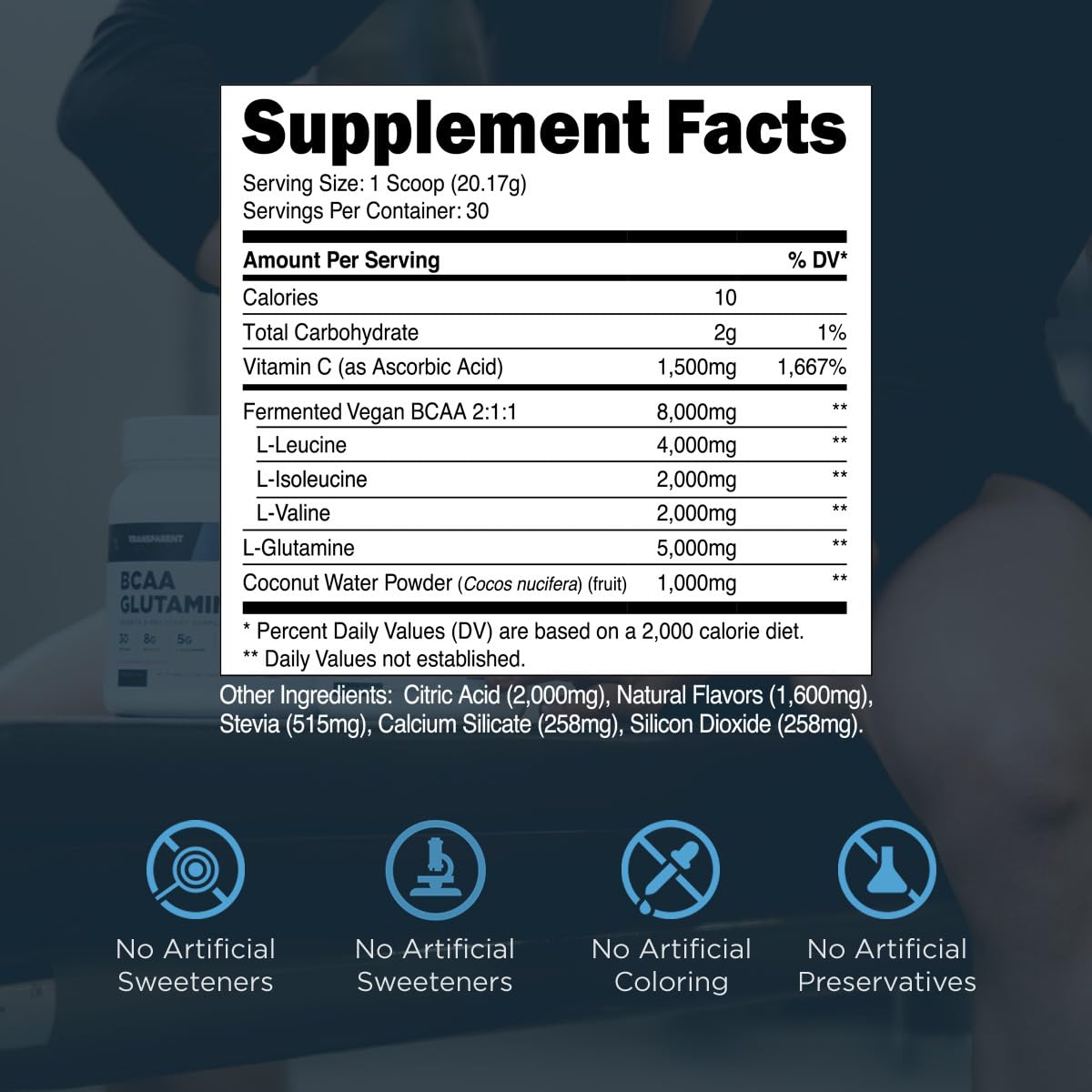 Sabor Fresa Limón de Transparent Labs BCAA Glutamina para entrenamientos
