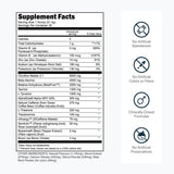 Transparent Labs Bulk Black Preentrenamiento, etiqueta clara con ingredientes y cantidades.