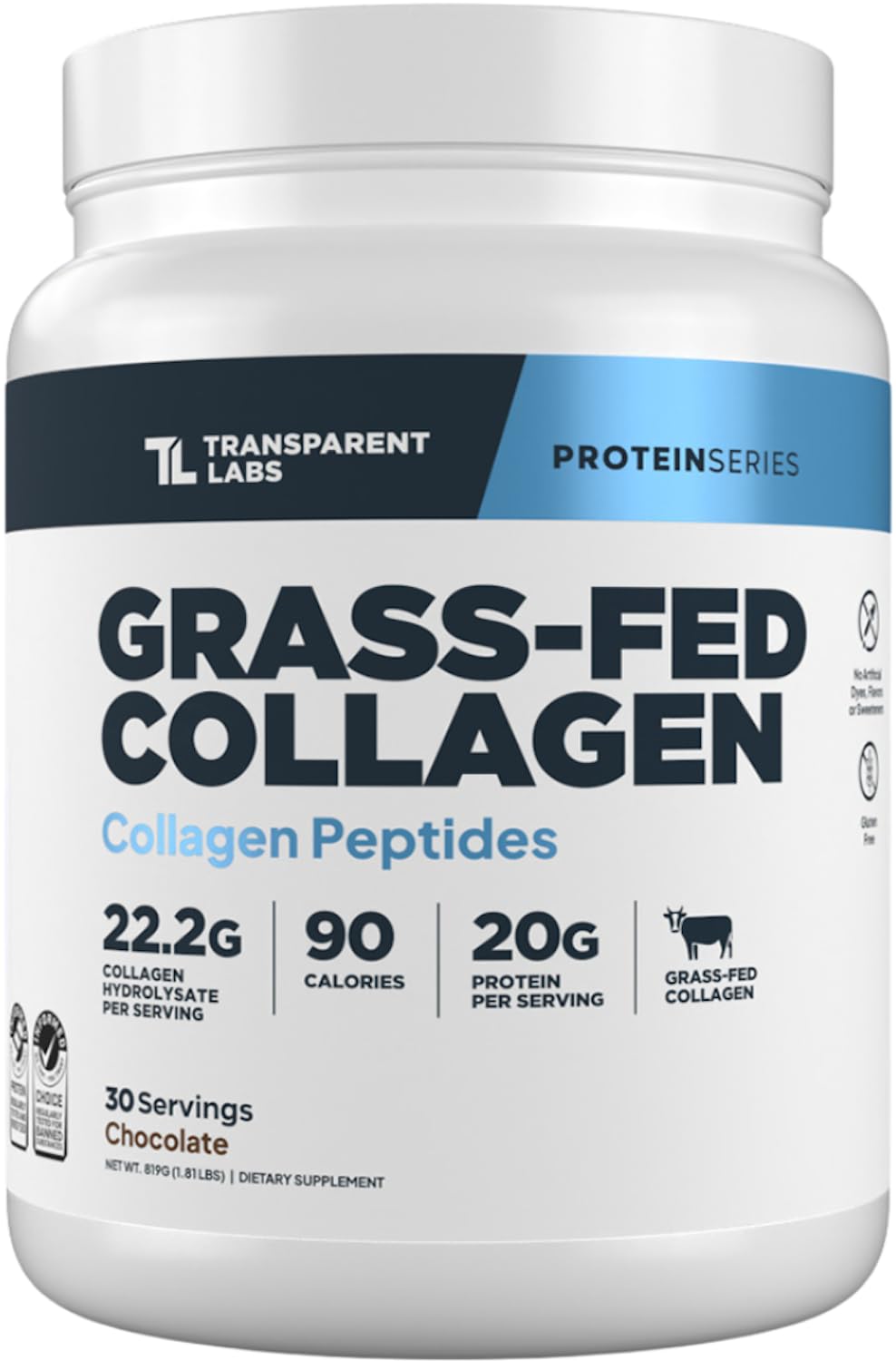 Transparent Labs Collagen Peptides envase Pastura para uso diario