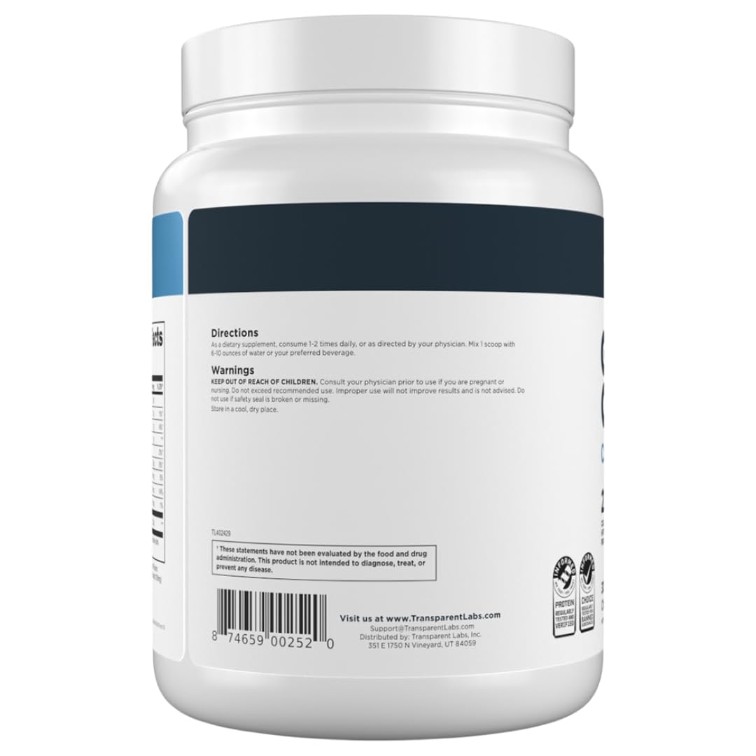Transparent Labs Collagen Peptides polvo hidrolizado con absorción rápida