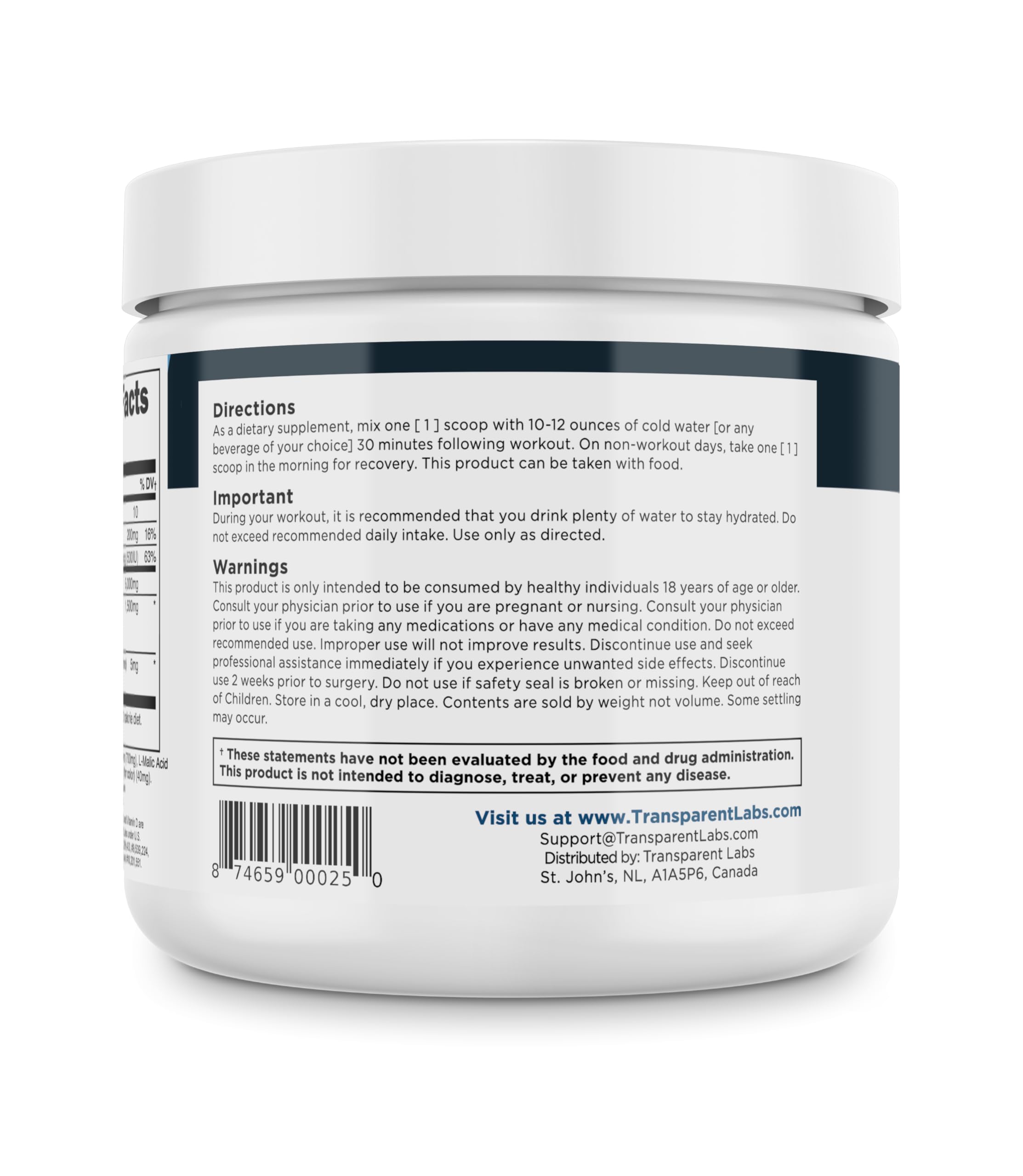 Transparent Labs Creatine HMB, potencia para entrenos intensos, recuperación rápida.