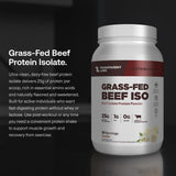 Proteína aislada de res de Transparent Labs con vainilla, porción lista para mezclar.