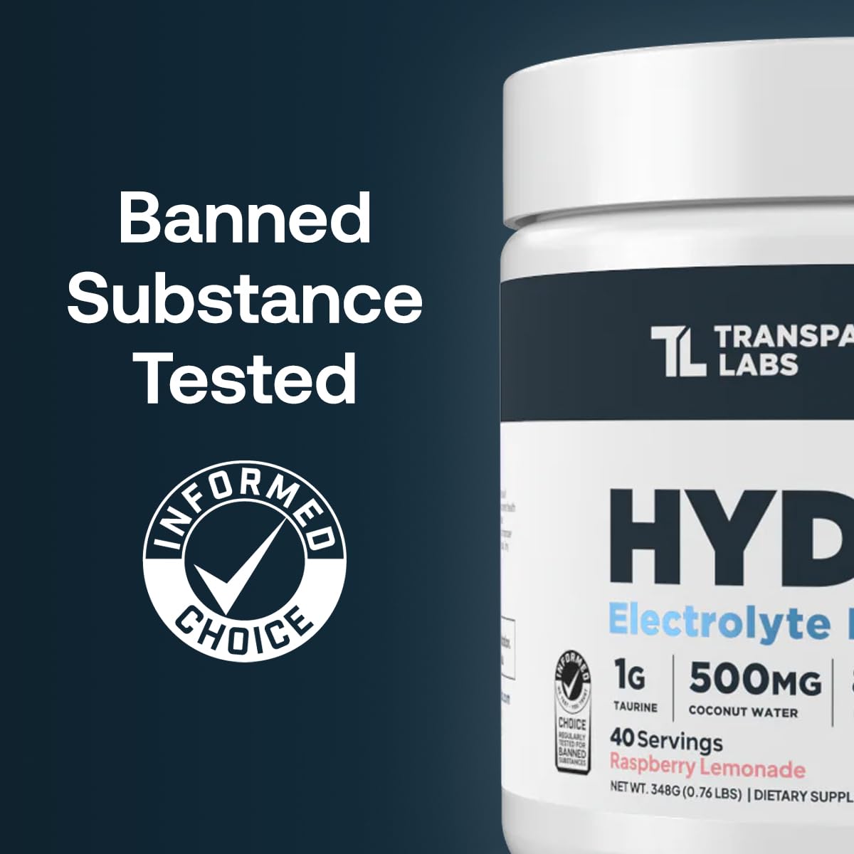 Cucharita de Transparent Labs Hydrate para porciones precisas de polvo