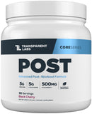 Transparent Labs Post: botella para recuperación muscular tras el entrenamiento.
