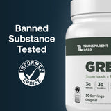 Cuchara medidora de Transparent Labs Prebiotic Greens para porciones consistentes