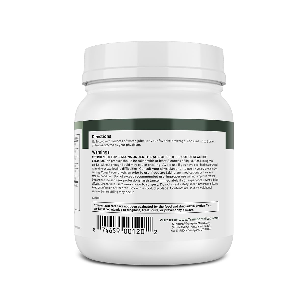 Etiqueta limpia de Transparent Labs Prebiotic Greens