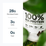 Transparent Labs proteina de guisante, aminoácidos esenciales y BCAA visibles, chocolate.