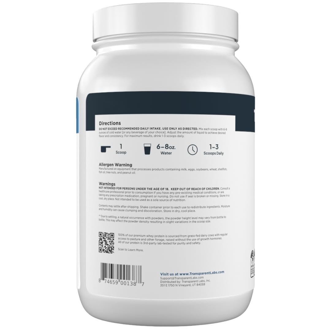Disolución rápida y digestión suave con proteína de suero Transparent Labs