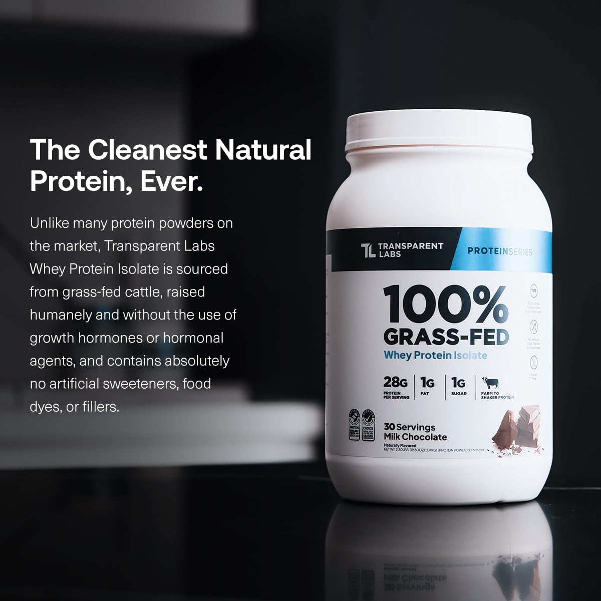 Transparent Labs whey protein isolate scoop promotes quick digestion
