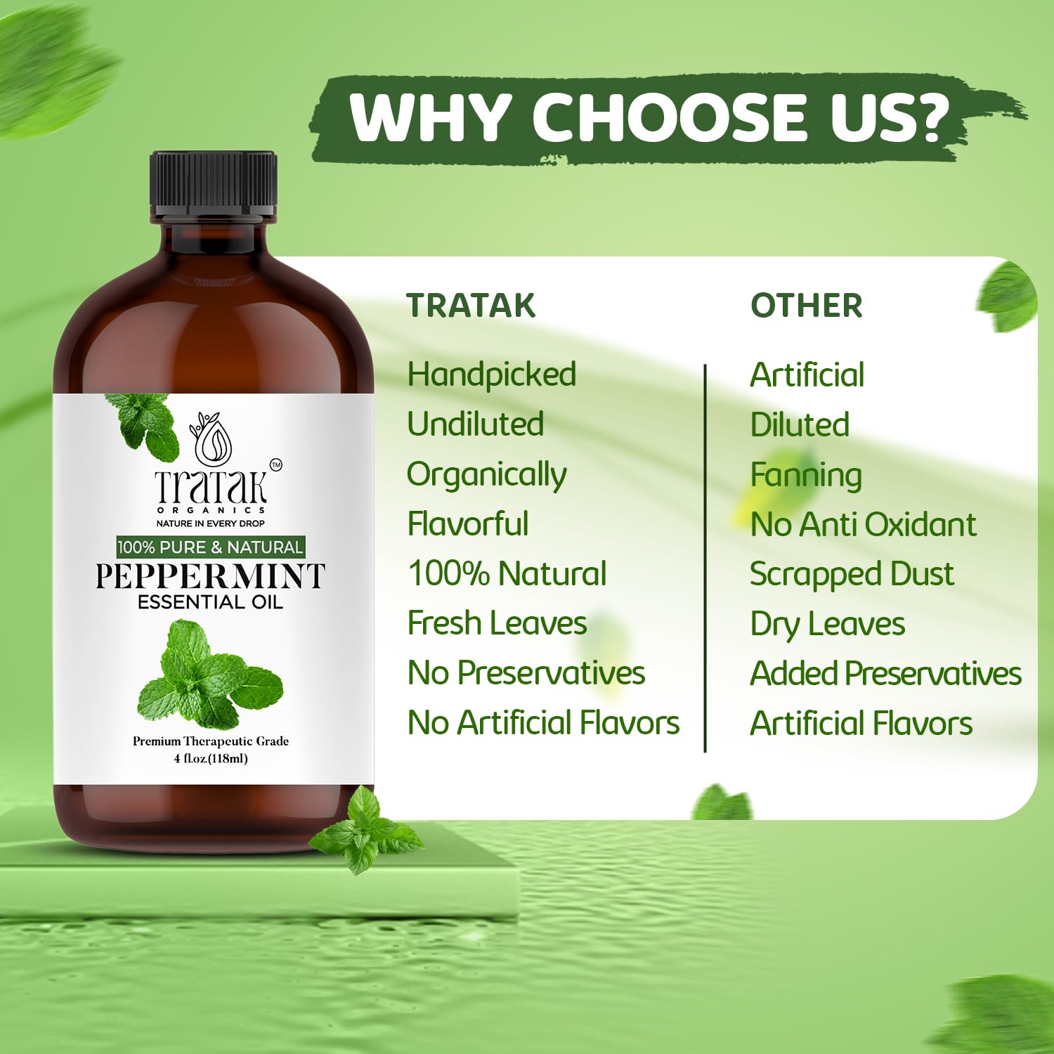TRATAK ORGANICS Aceite para baño con aroma mentolado y relajante.