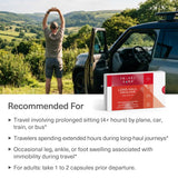 TRAVELSANA Pycnogenol 100 mg: empaque de viaje para uso durante vuelos.