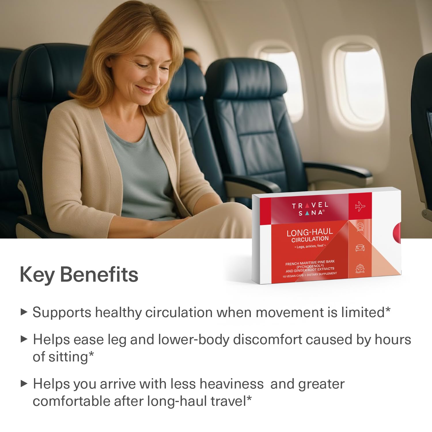 TRAVELSANA Pycnogenol 100 mg: etiqueta de ingredientes para verificación.