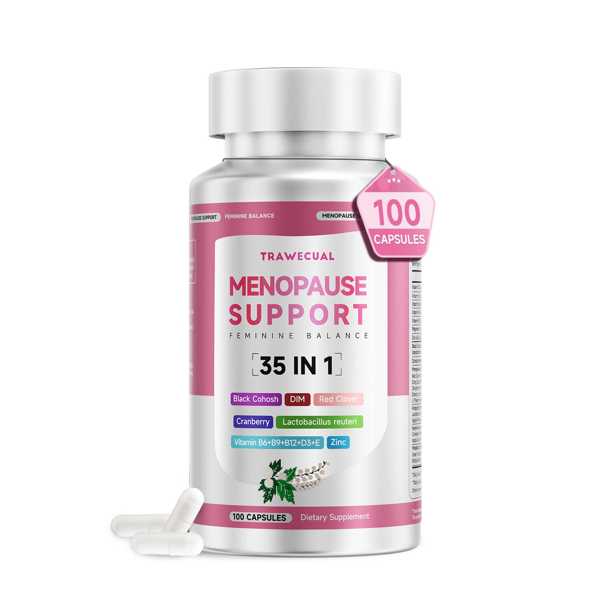 Trawecual botella menopausia: suplemento para el bienestar diario.