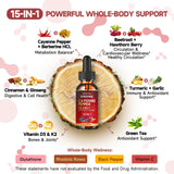 Trawecual etiqueta con 15 ingredientes naturales, muestra la fórmula de manera clara.
