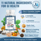 Trawecual Zinc L Carnosine Complex: etiqueta clara que resalta ingredientes clave