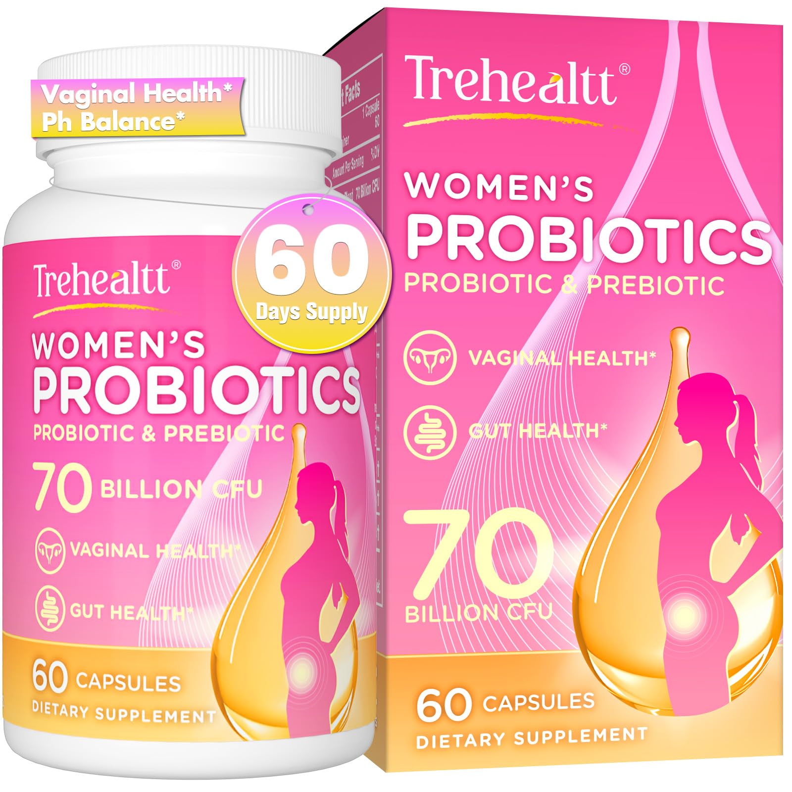 Trehealtt cápsula vaginal de 70 mil millones CFU para equilibrio diario.