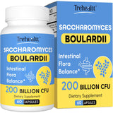 Trehealtt Saccharomyces boulardii: botella de probióticos para equilibrio digestivo diario.