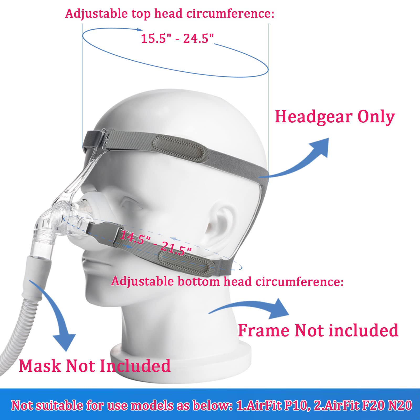 Trejacur correa de cabeza reemplazo Philips Respironics almohadilla nasal, ajuste cómodo para noches tranquilas.