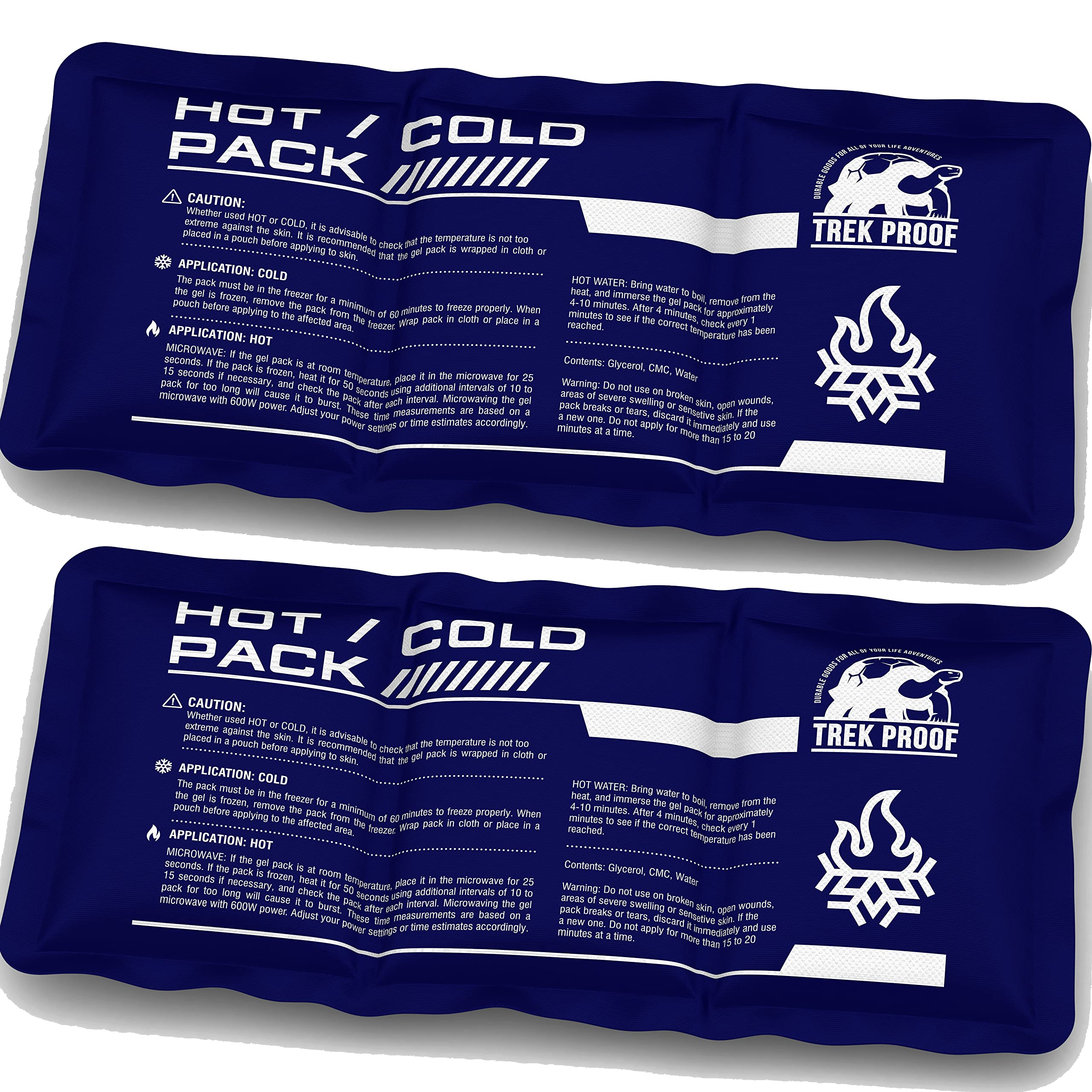 TrekProof bolsa de hielo flexible para rodilla, se adapta al contorno para mayor comodidad.