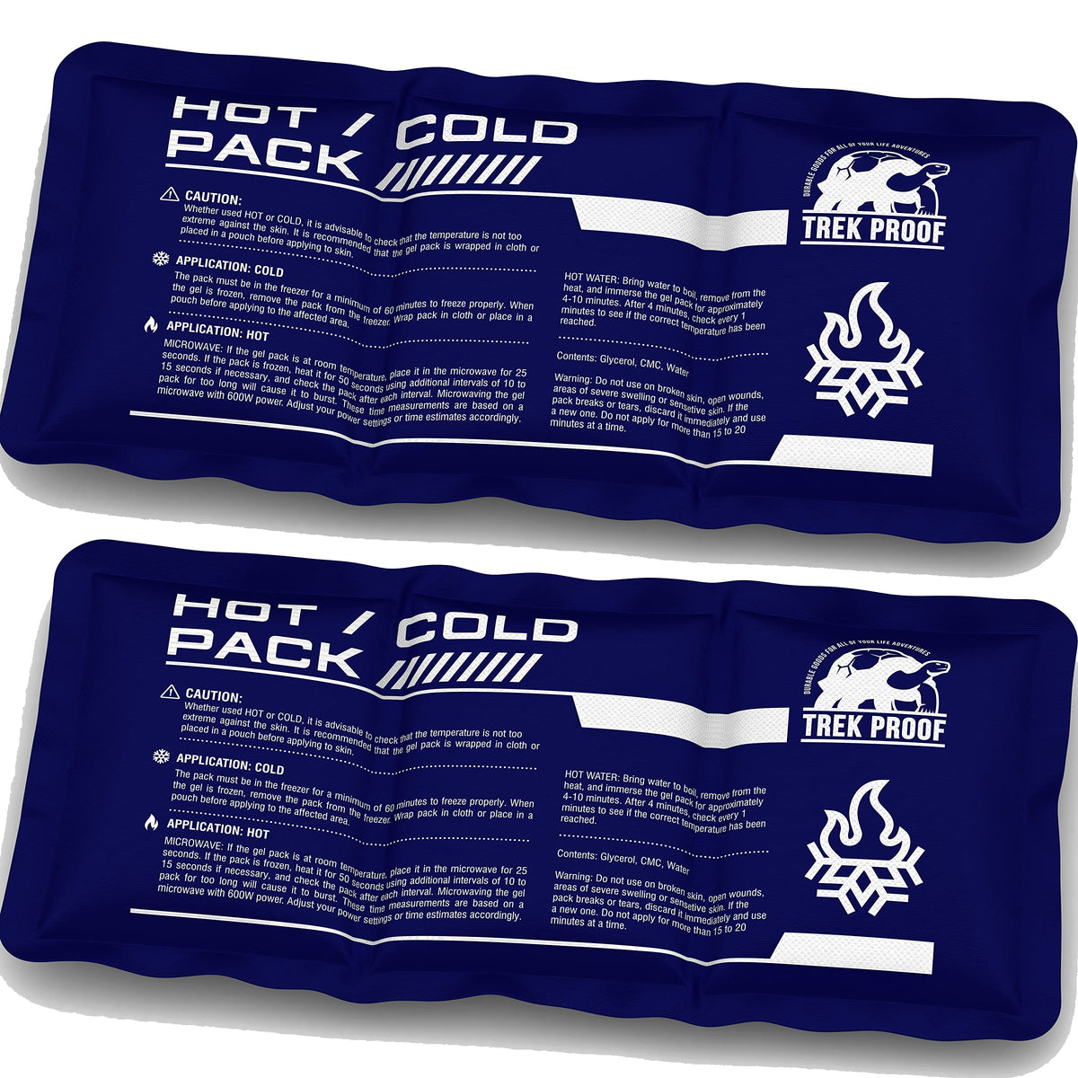 TrekProof bolsa de hielo flexible para rodilla, se adapta al contorno para mayor comodidad.