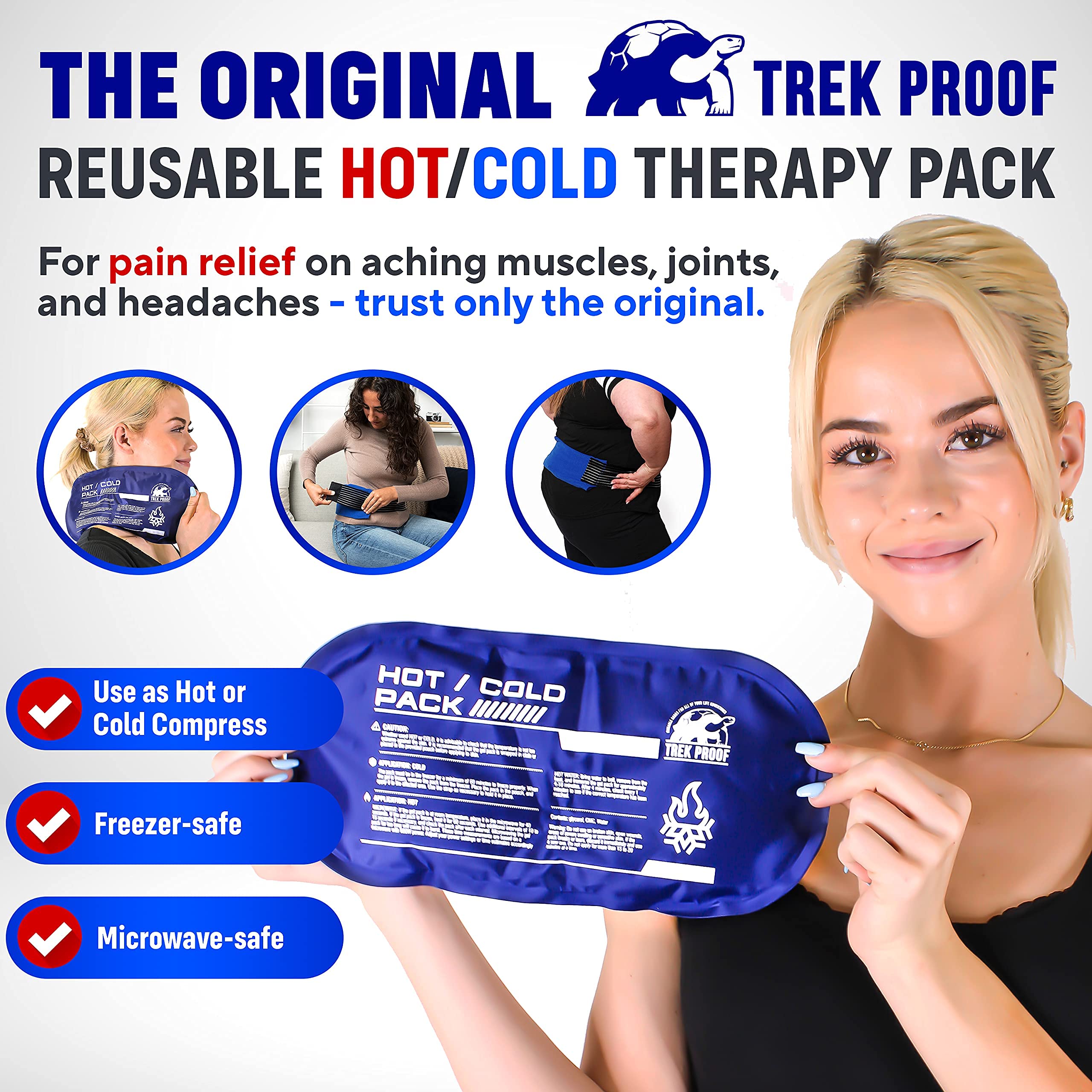 TrekProof conjunto de gel frío, diseño flexible y ajuste cómodo alrededor de articulaciones.