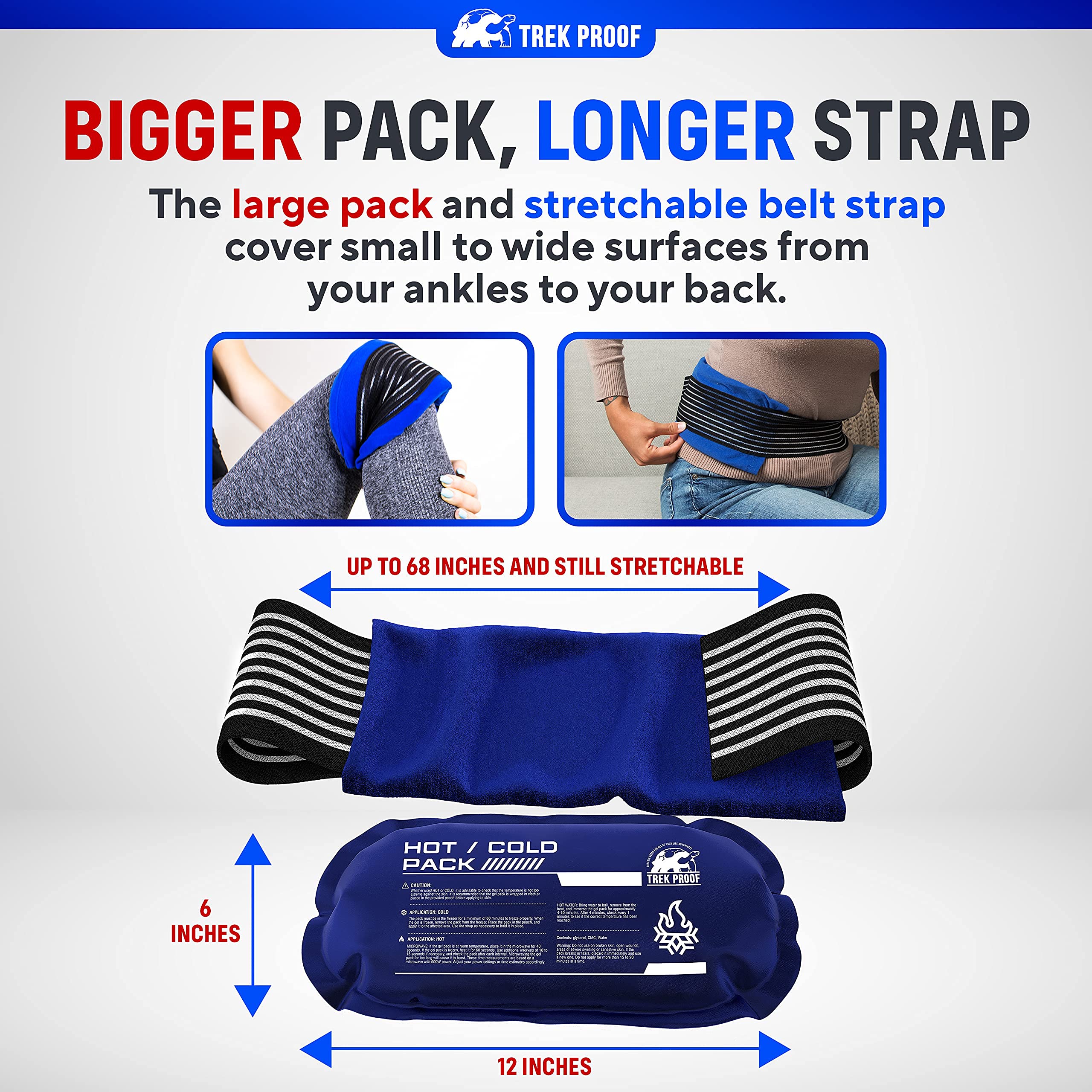 TrekProof conjunto de gel frío, tacto suave para zonas sensibles.