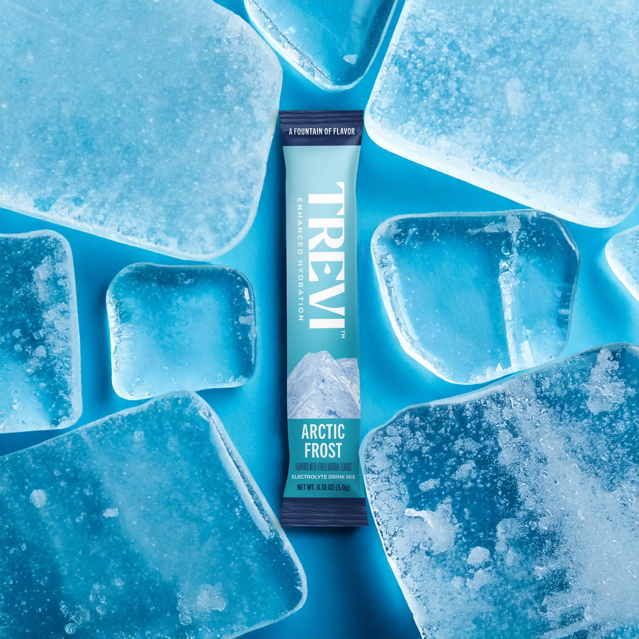 TREVI electrolitos sin azúcar Arctic Frost sobre, fácil de disolver para tu rutina.