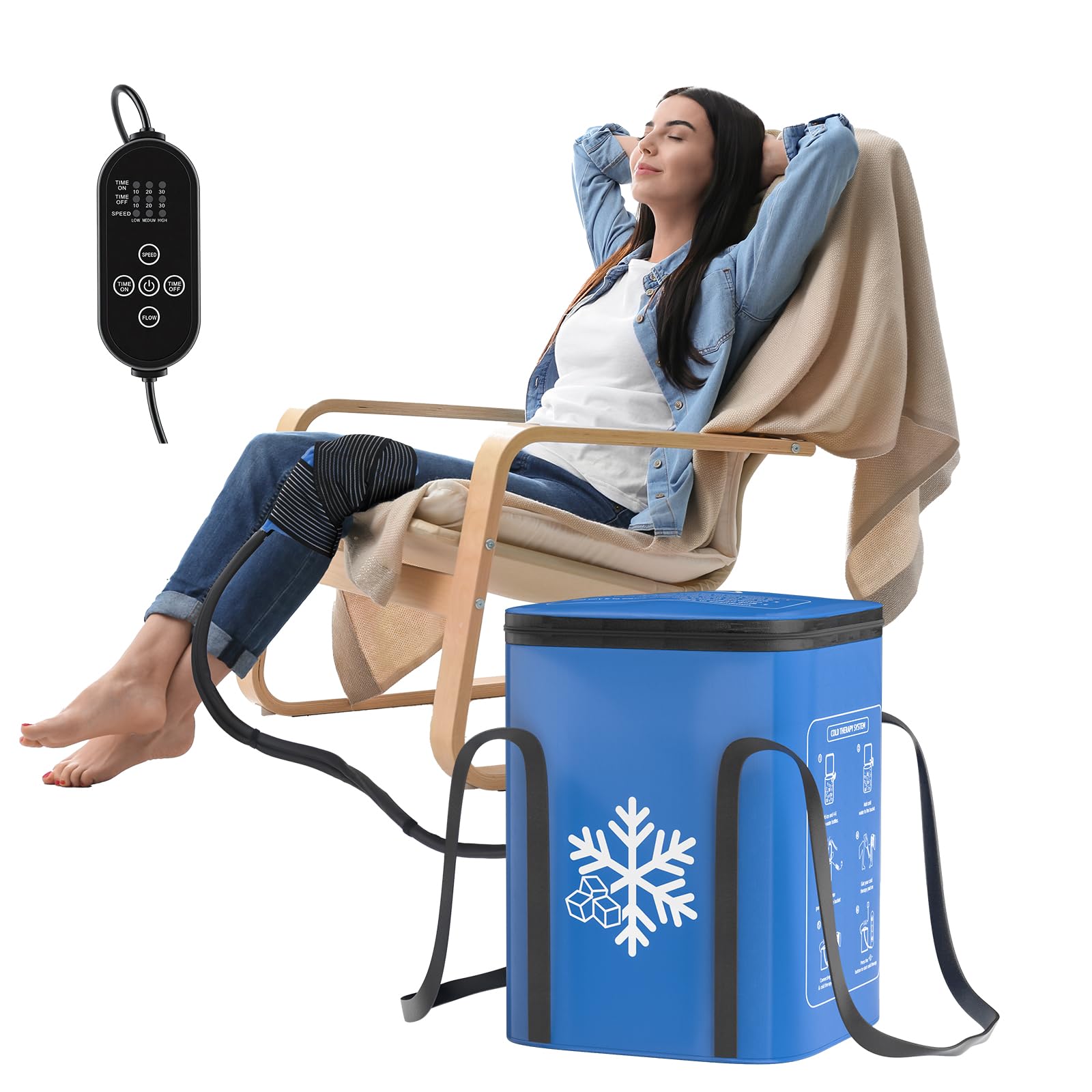 Trewf máquina de hielo para rodilla, alta capacidad 19QT para menos recargas.