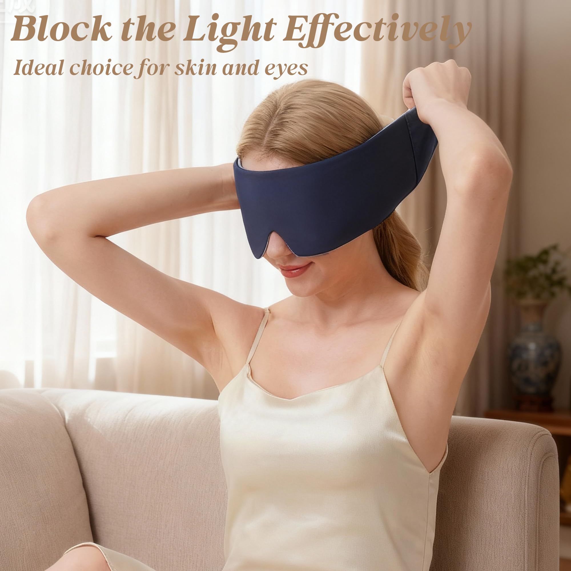 Tri-tra mascarilla para dormir cobertura total sin presión en ojos.