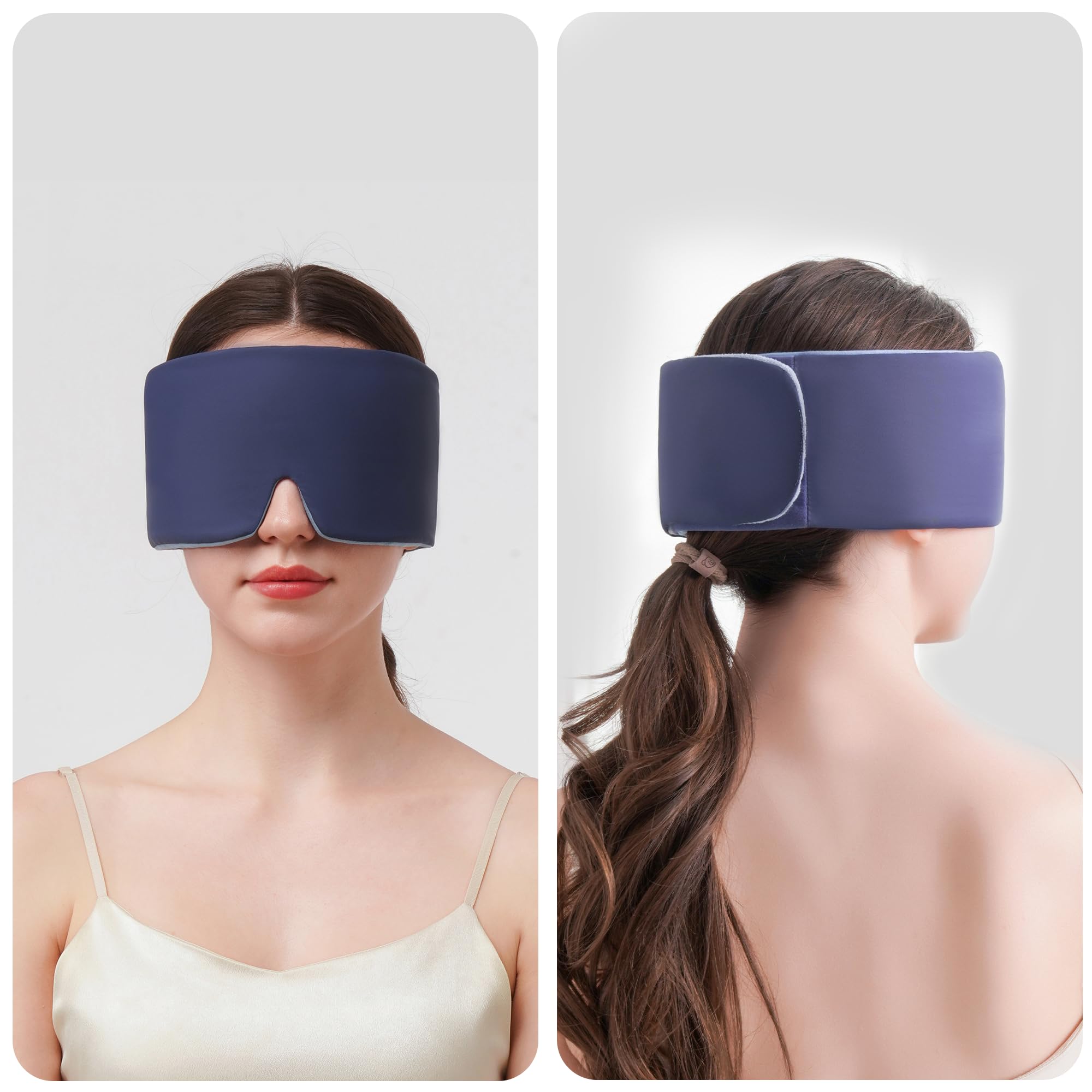 Tri-tra mascarilla para dormir con funda de transporte incluida para viaje.