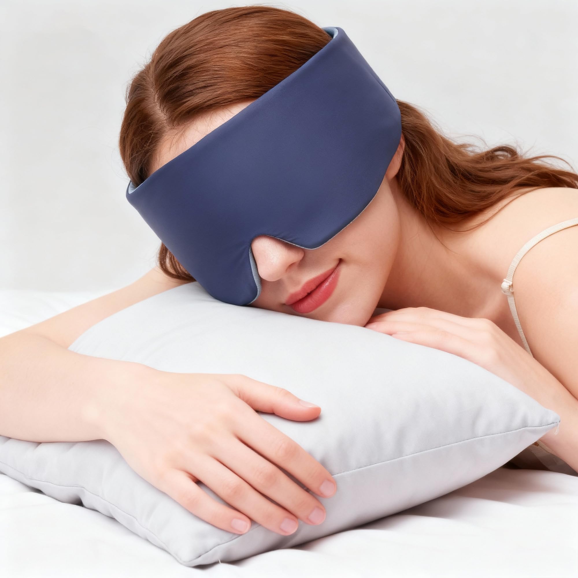 Tri-tra mascarilla para dormir con velcro silencioso para vuelos tranquilos.