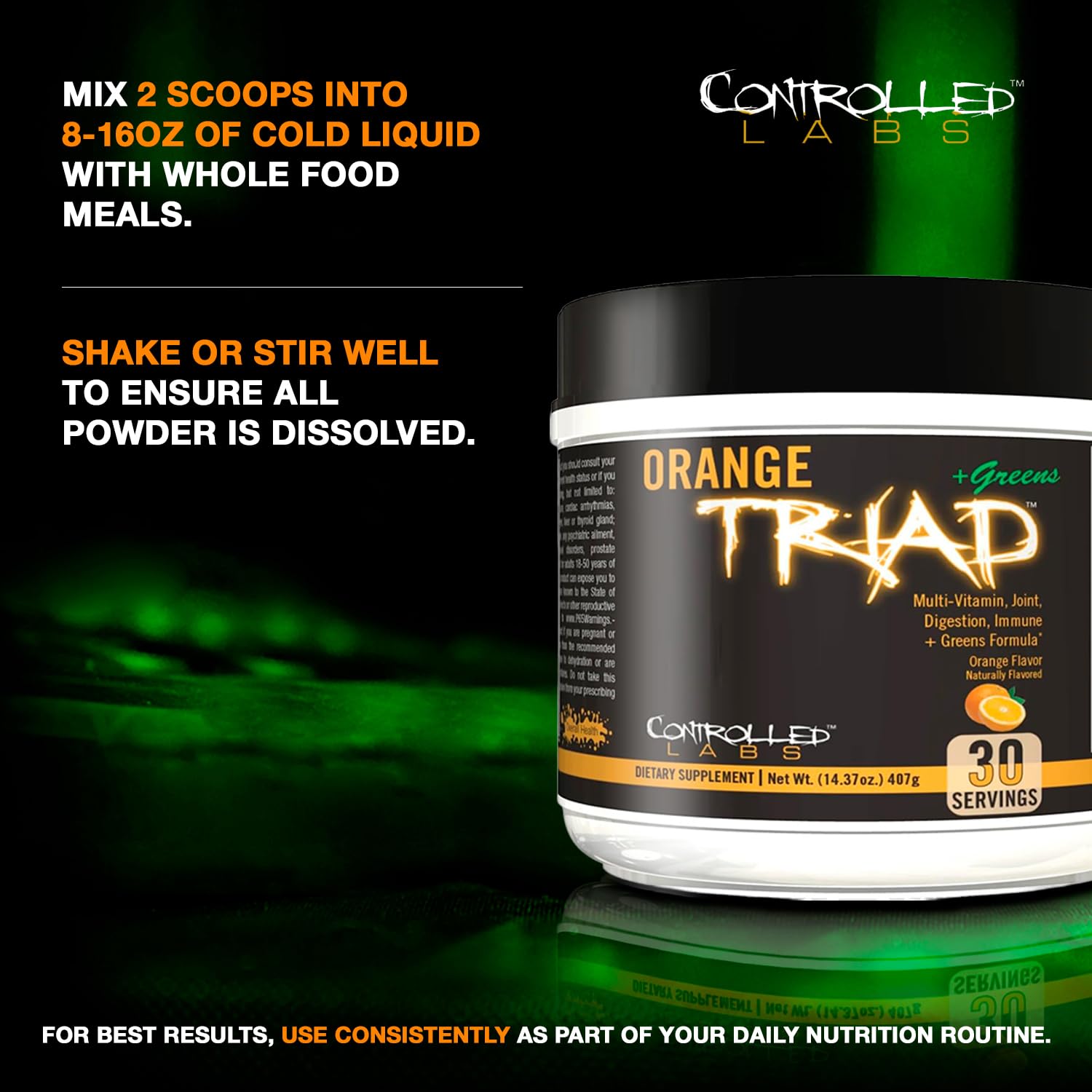 CONTROLLED LABS triada-naranja-con-verdes aporte inmunidad diaria.