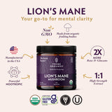 TRIBE ORGANICS Melena de León, cápsulas vegetales para energía natural.