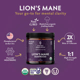 TRIBE ORGANICS Melena de León, etiqueta que destaca extracto 1000 mg.