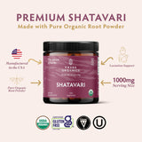 TRIBE ORGANICS Shatavari bote cápsulas, apoyo diario para bienestar femenino.