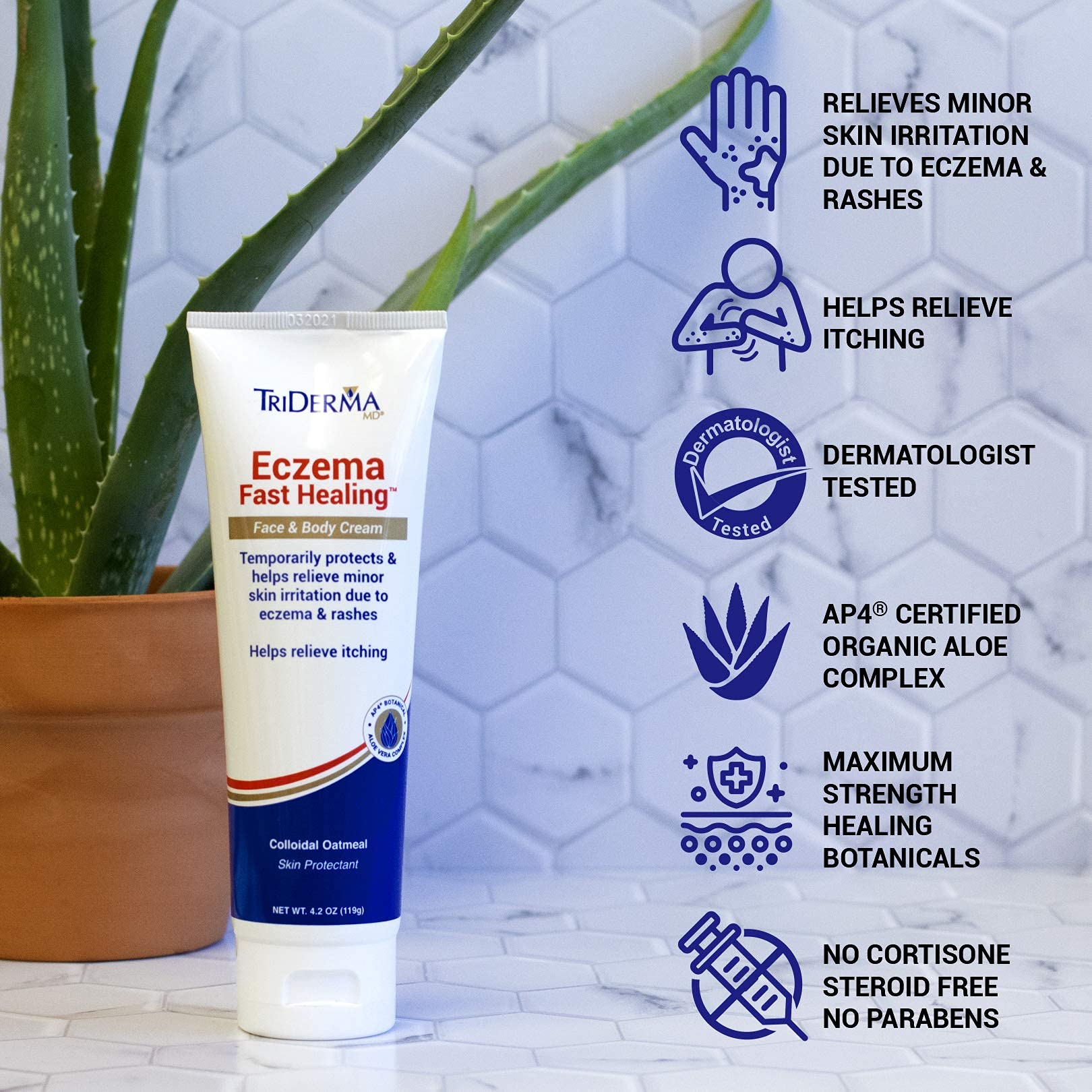 TriDerma crema para dermatitis atópica avena coloidal para crema calmante de piel irritada