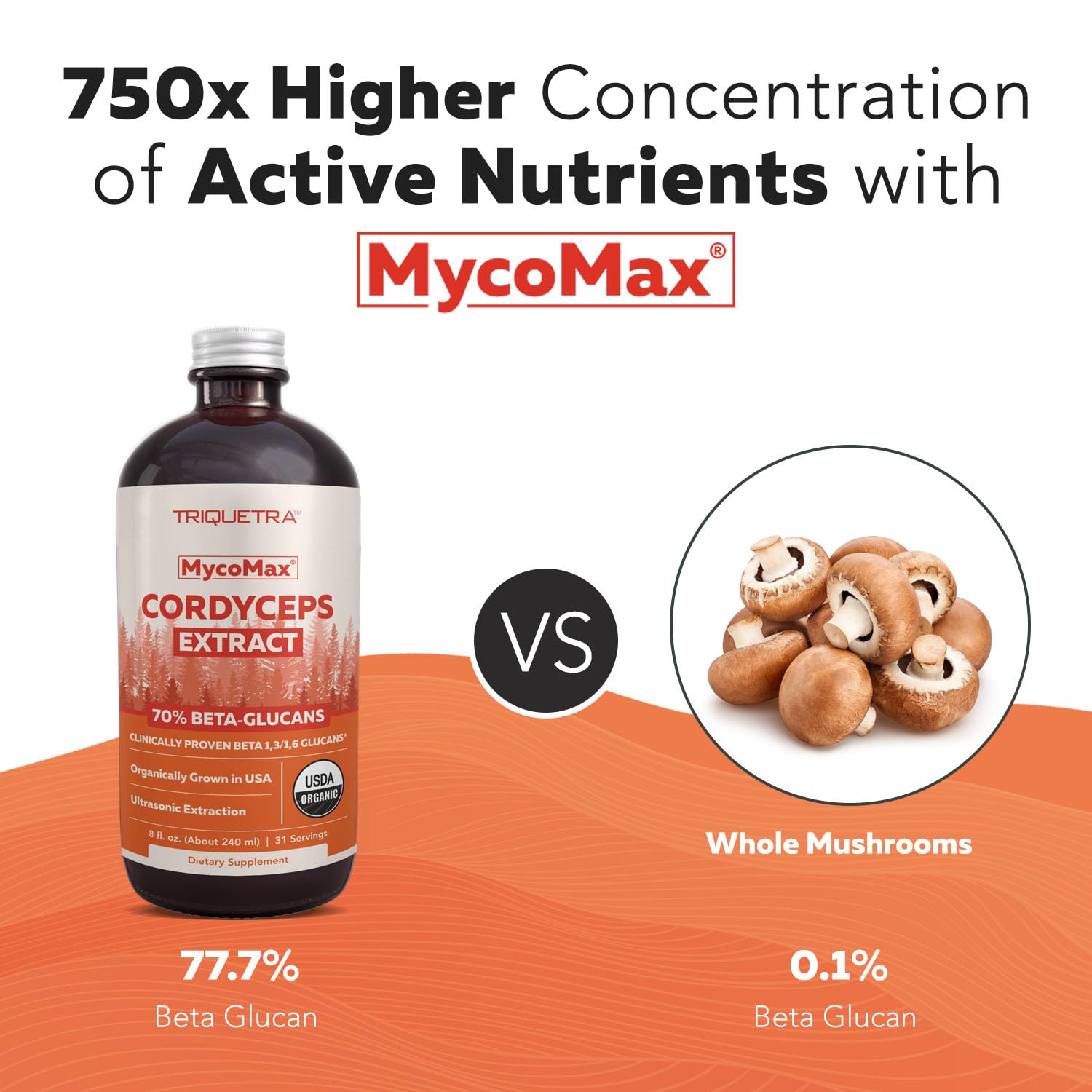 Triquetra Health cordyceps sabor vegetal, sabor suave para bebidas