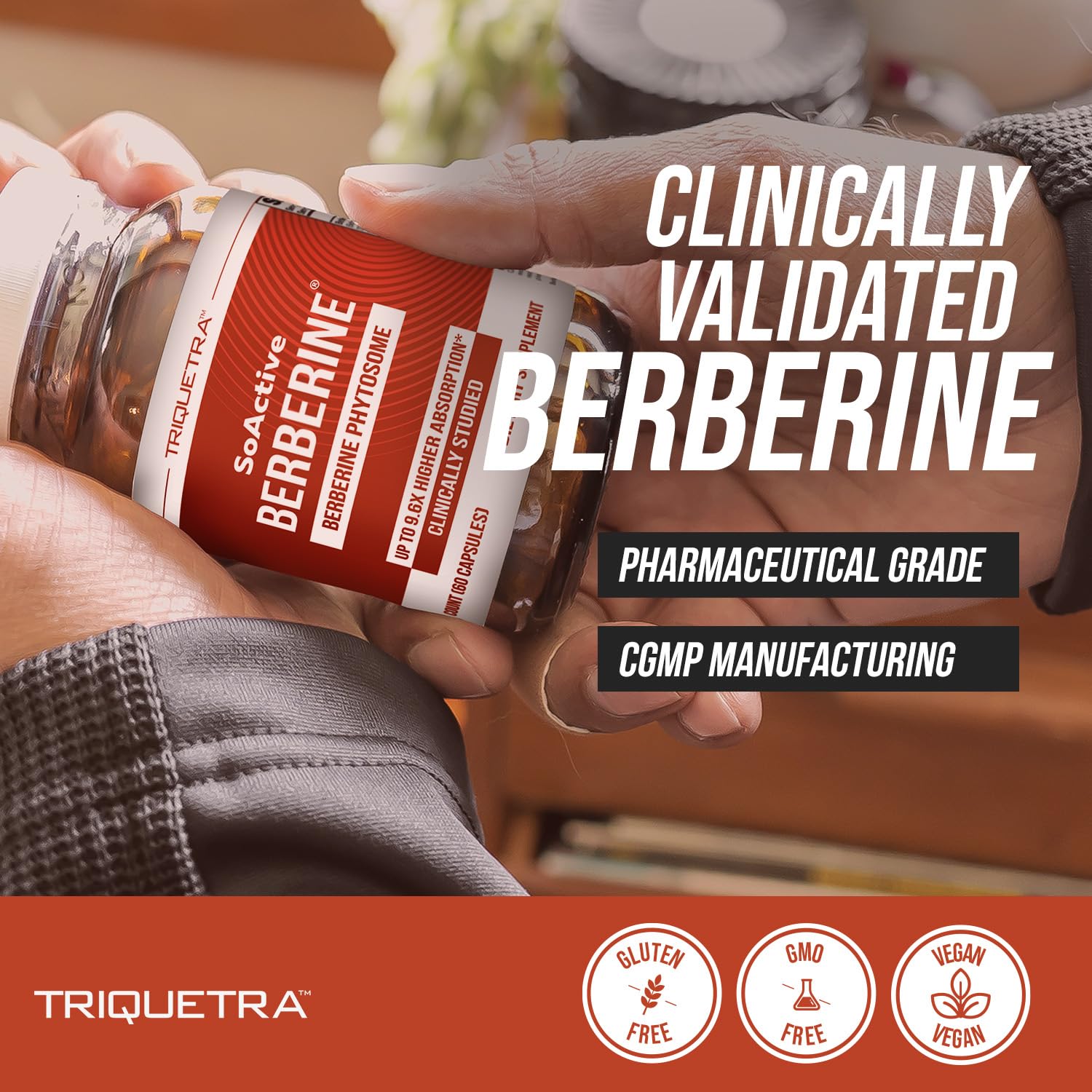 SoActive Berberine dosis 550 mg dos veces al día, uso prolongado.